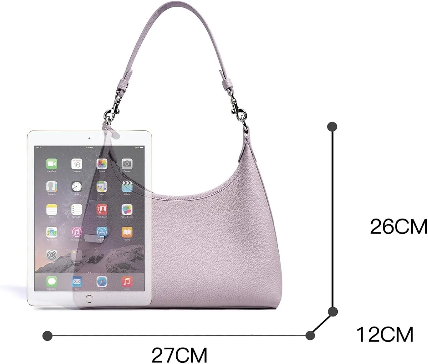 Over Shoulder Hobo Crossbody Bags for Women, Genuine Leather Mini Purse with Zipper Closure for Work Travel