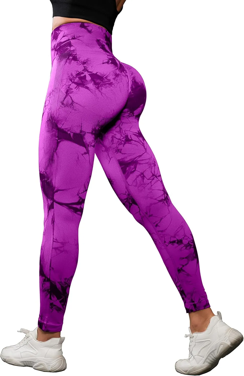 OVESPORT 3 Pack Tie Dye Seamless High Waisted Workout Leggings for Women Scrunch Butt Lifting Yoga Gym Athletic Pants