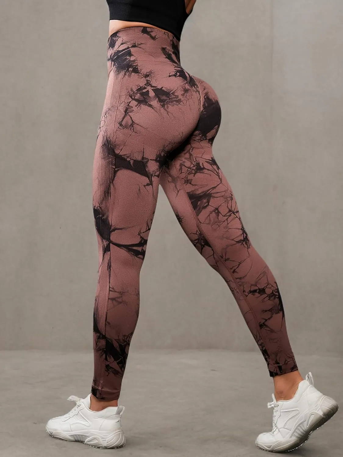 OVESPORT 3 Pack Tie Dye Seamless High Waisted Workout Leggings for Women Scrunch Butt Lifting Yoga Gym Athletic Pants