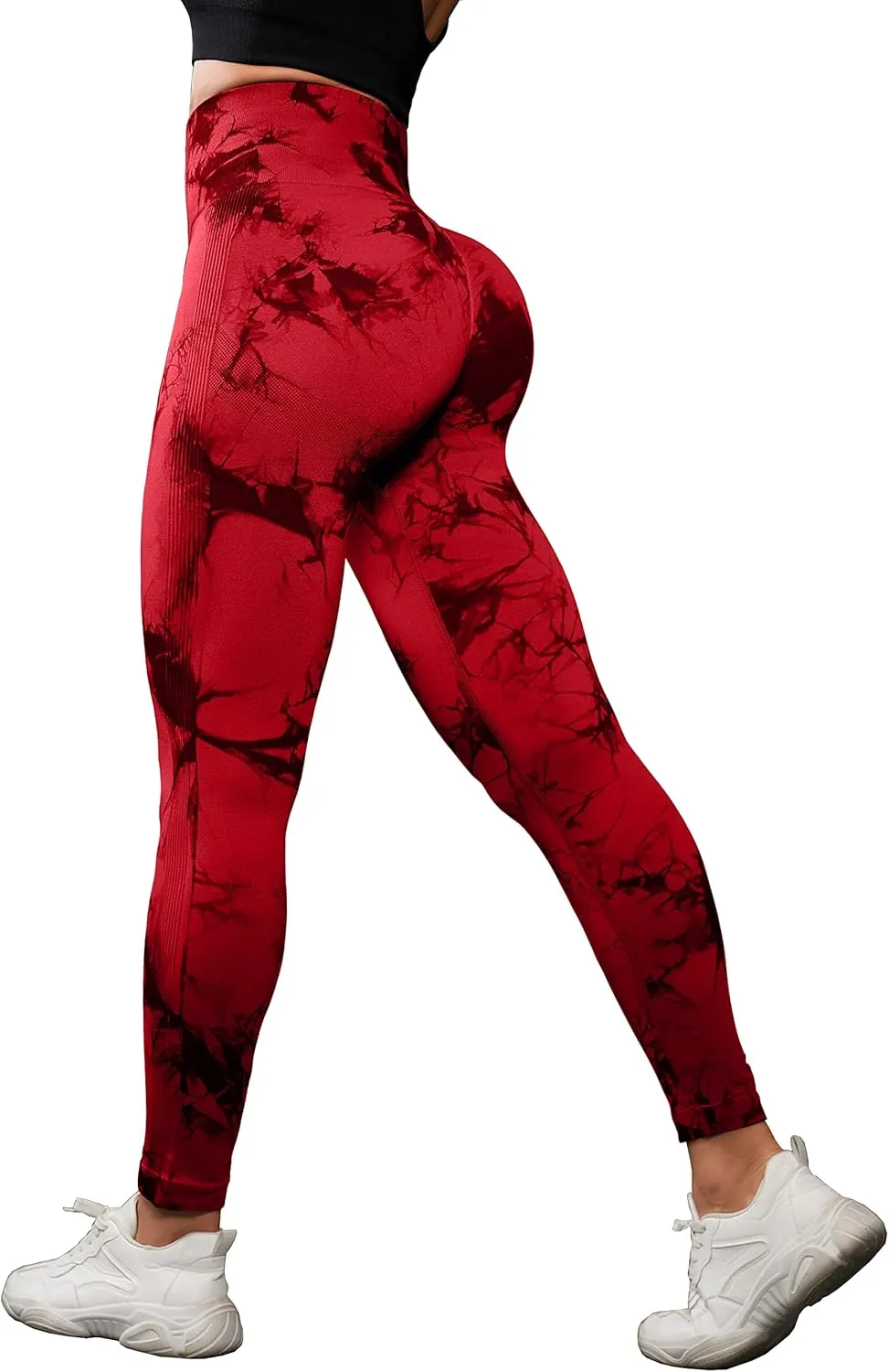 OVESPORT 3 Pack Tie Dye Seamless High Waisted Workout Leggings for Women Scrunch Butt Lifting Yoga Gym Athletic Pants