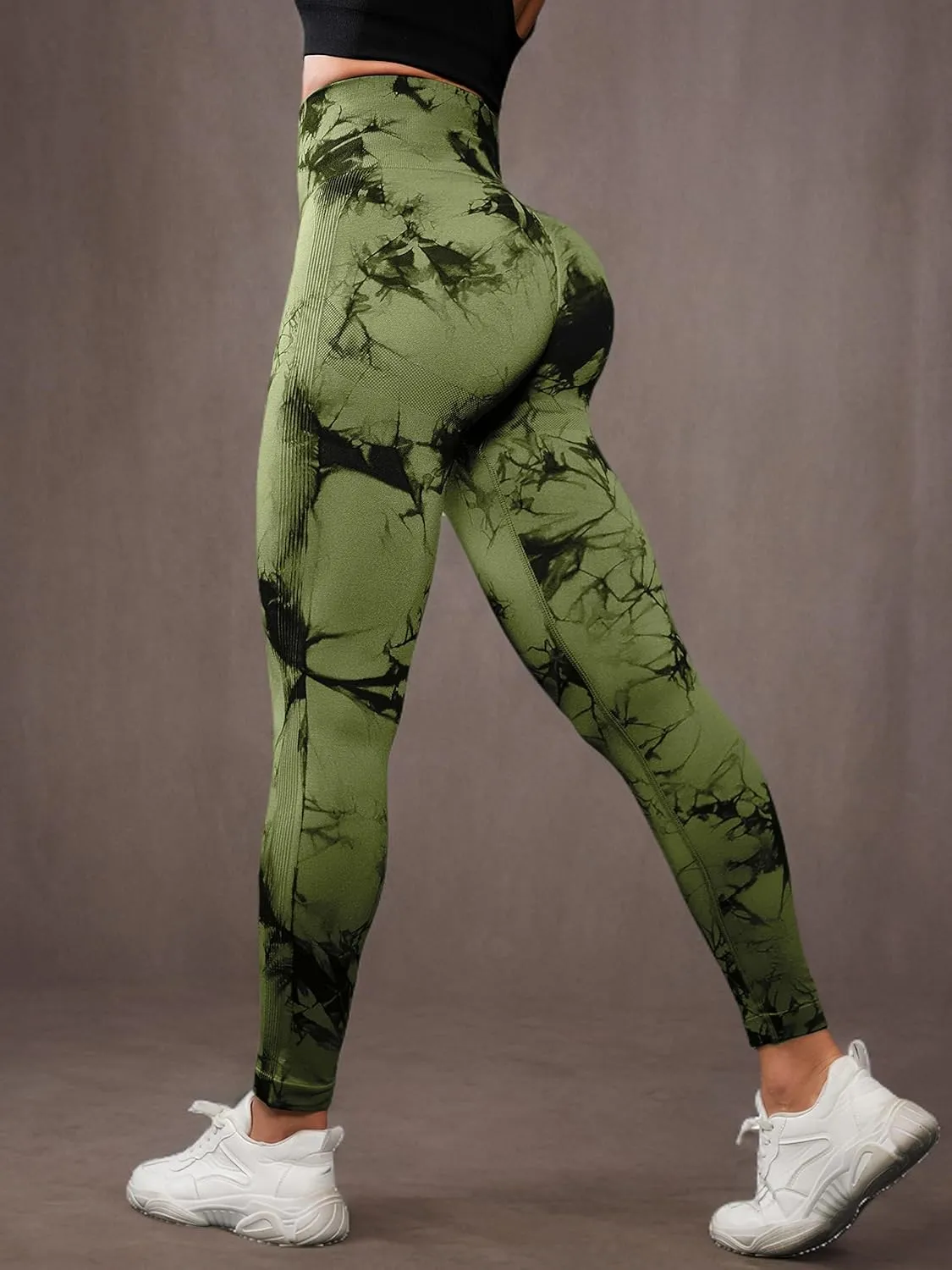 OVESPORT 3 Pack Tie Dye Seamless High Waisted Workout Leggings for Women Scrunch Butt Lifting Yoga Gym Athletic Pants