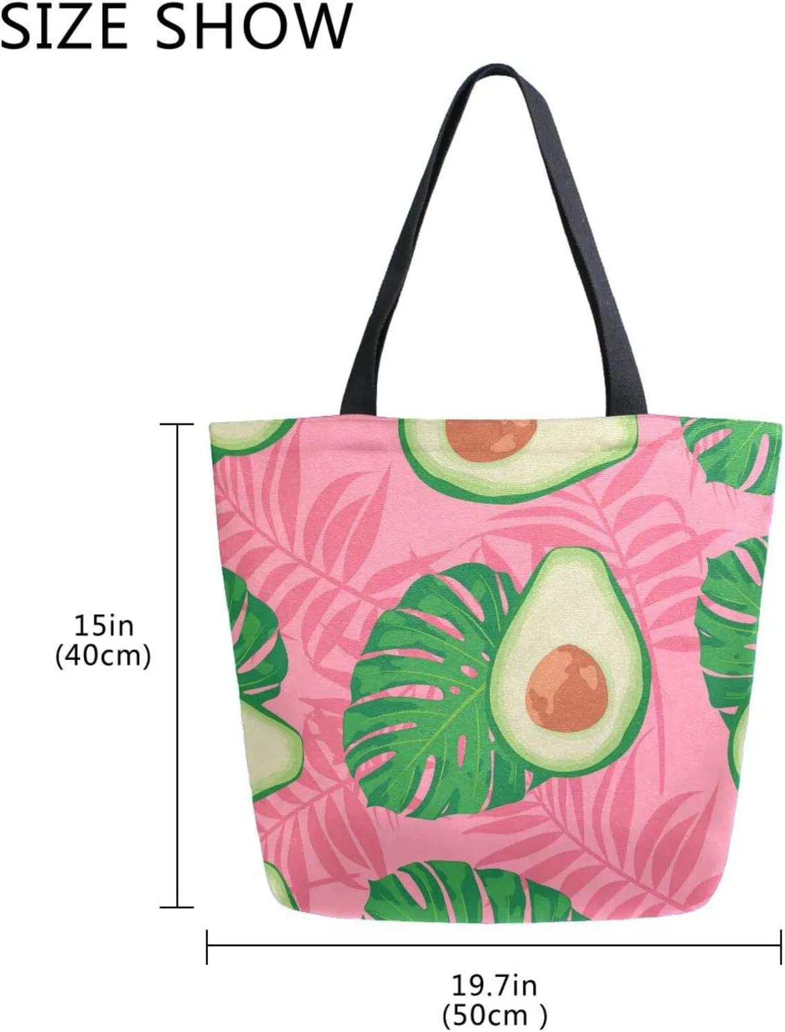 Oyihfvs Canvas Tote Grocery Bag, Women Large Shoulder Bag, Reusable Grocery Handbag