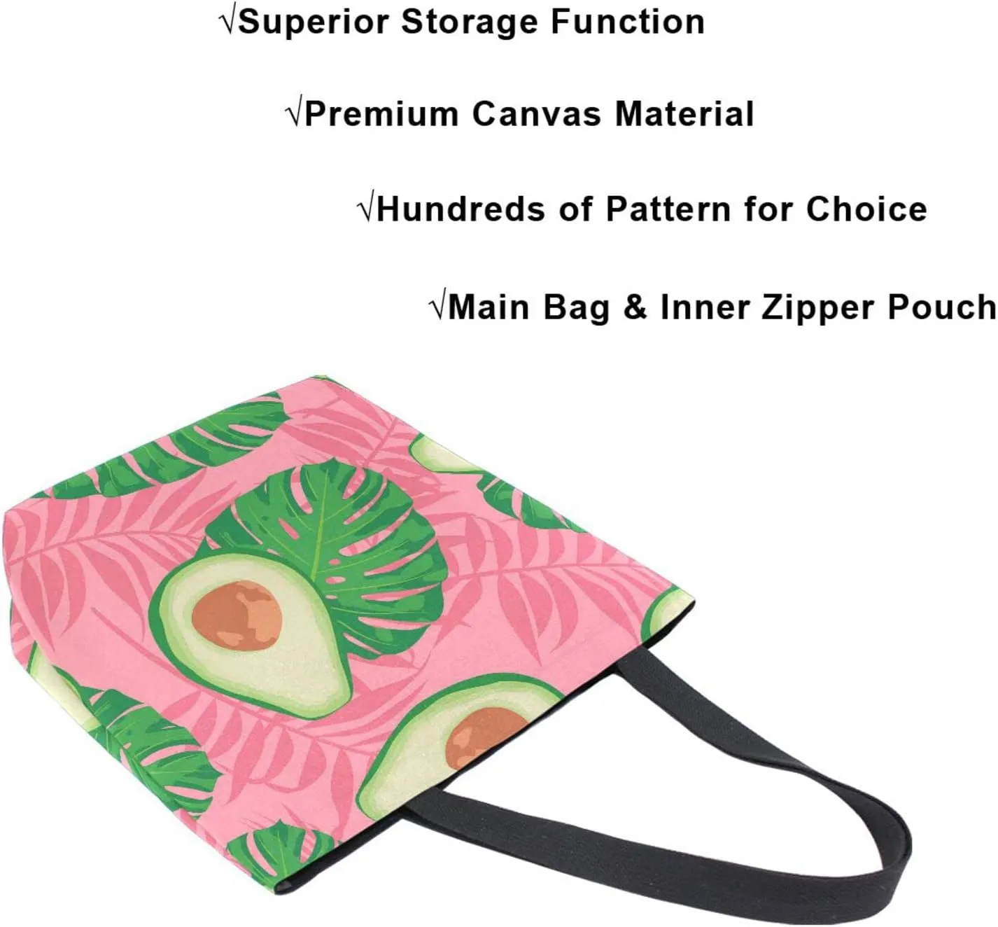 Oyihfvs Canvas Tote Grocery Bag, Women Large Shoulder Bag, Reusable Grocery Handbag