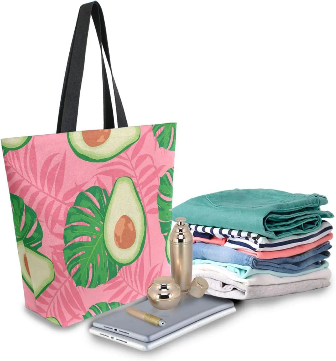 Oyihfvs Canvas Tote Grocery Bag, Women Large Shoulder Bag, Reusable Grocery Handbag