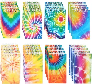 OZIO 32PCS Mini Tie Dye Notepads Multicolor Style Pocket Notebooks for Kids, Spiral Mini Notebook Pastel Art Party Small Notepad for Tie Dye Birthday Party Favors, 8 Styles