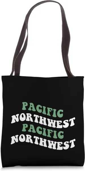 Pacific Northwest Retro Groovy Vintage Outdoors Nature Green Tote Bag