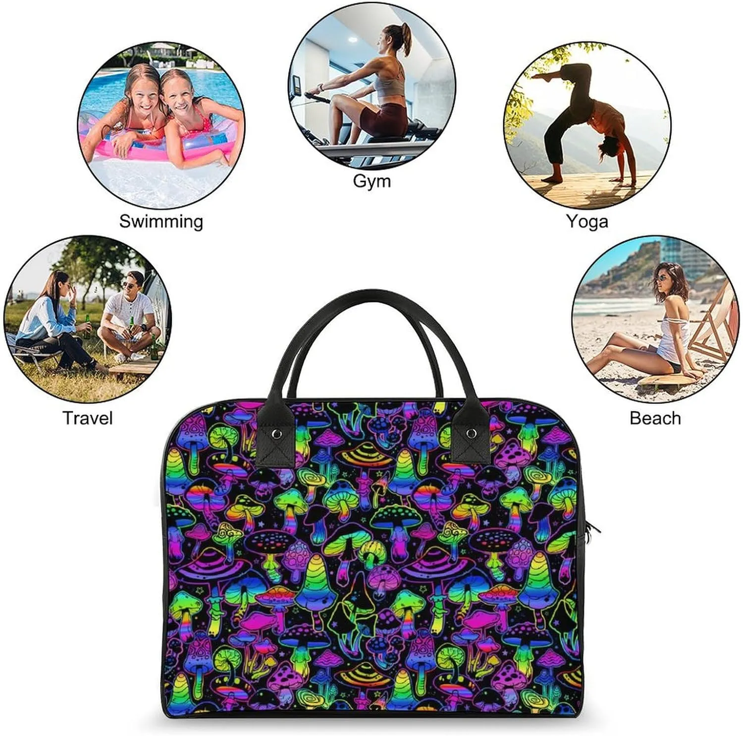 Paisley Navy Blue Pattern Travel Handbag with A Large Capacity Design That Can Be Reused