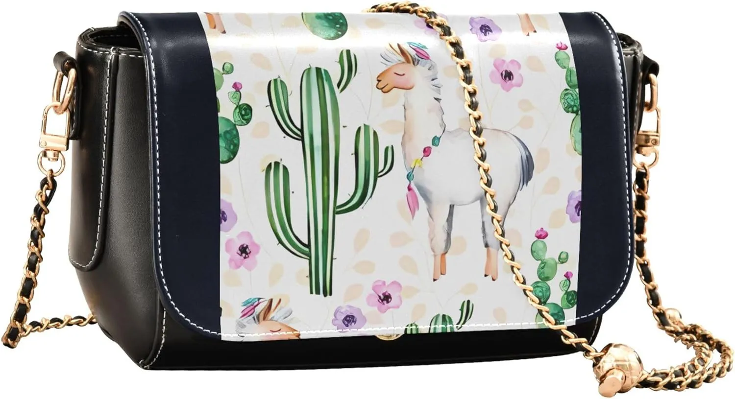 Pandas Bears Bamboo Blue Crossbody Bags for Women Everyday Leather Shoulder Bags Medium Handbag with Chain Strap