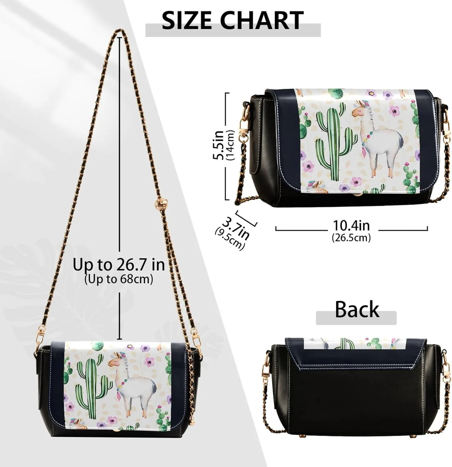 Pandas Bears Bamboo Blue Crossbody Bags for Women Everyday Leather Shoulder Bags Medium Handbag with Chain Strap