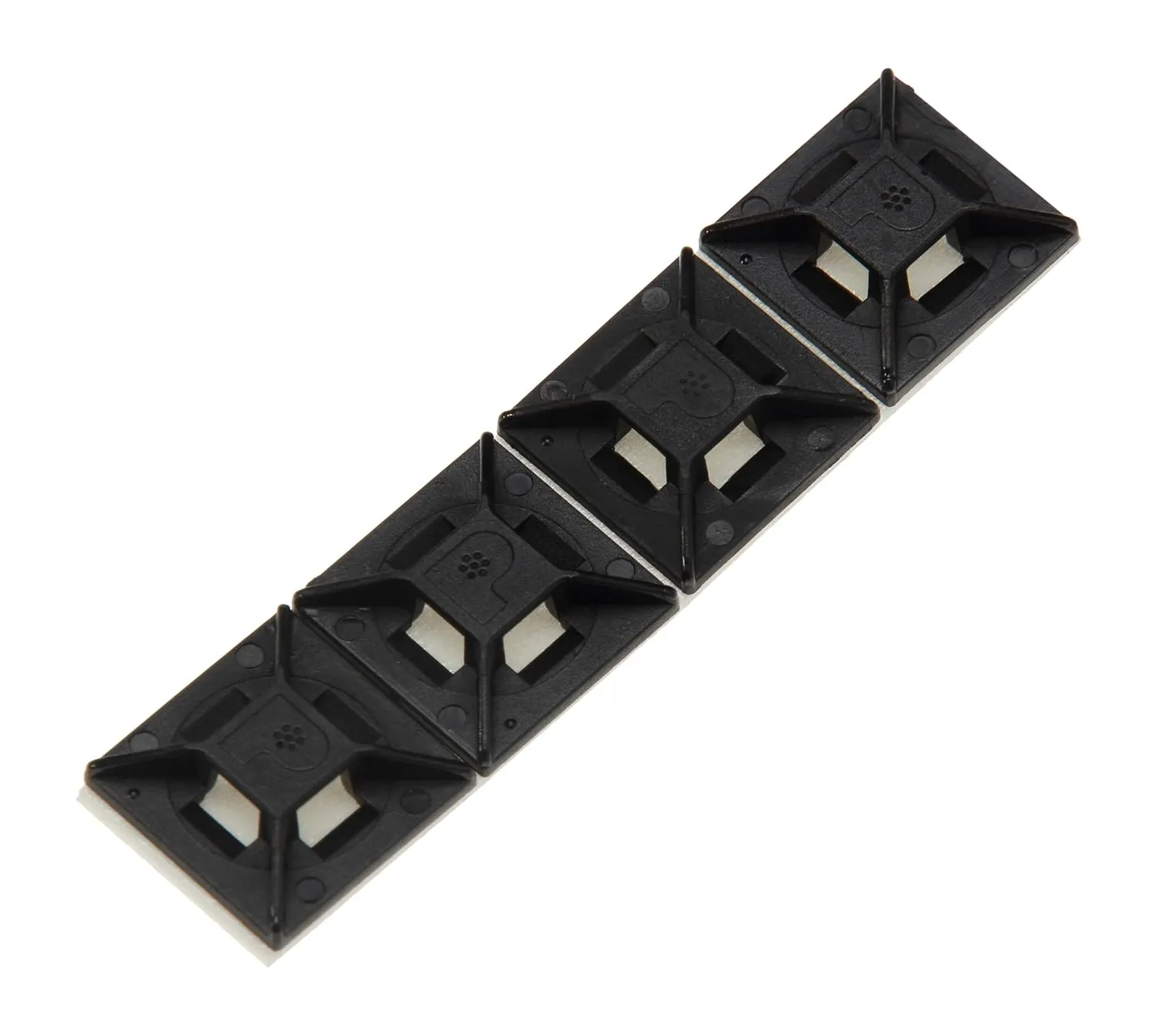 Panduit ABM1M-AT-M0 Cable Tie Mount, Adhesive Backed, High Temperature, 4-Way, Weather Resistant Nylon 6.6, Black (1,000-Pack)