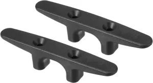 PATIKIL 4.5 Inch Nylon Boat Dock Cleat 2 Pack Kayak Small Rope Tie Cleat Dock for Marine Deck Boats Canoes Kayaks, Decor, Black