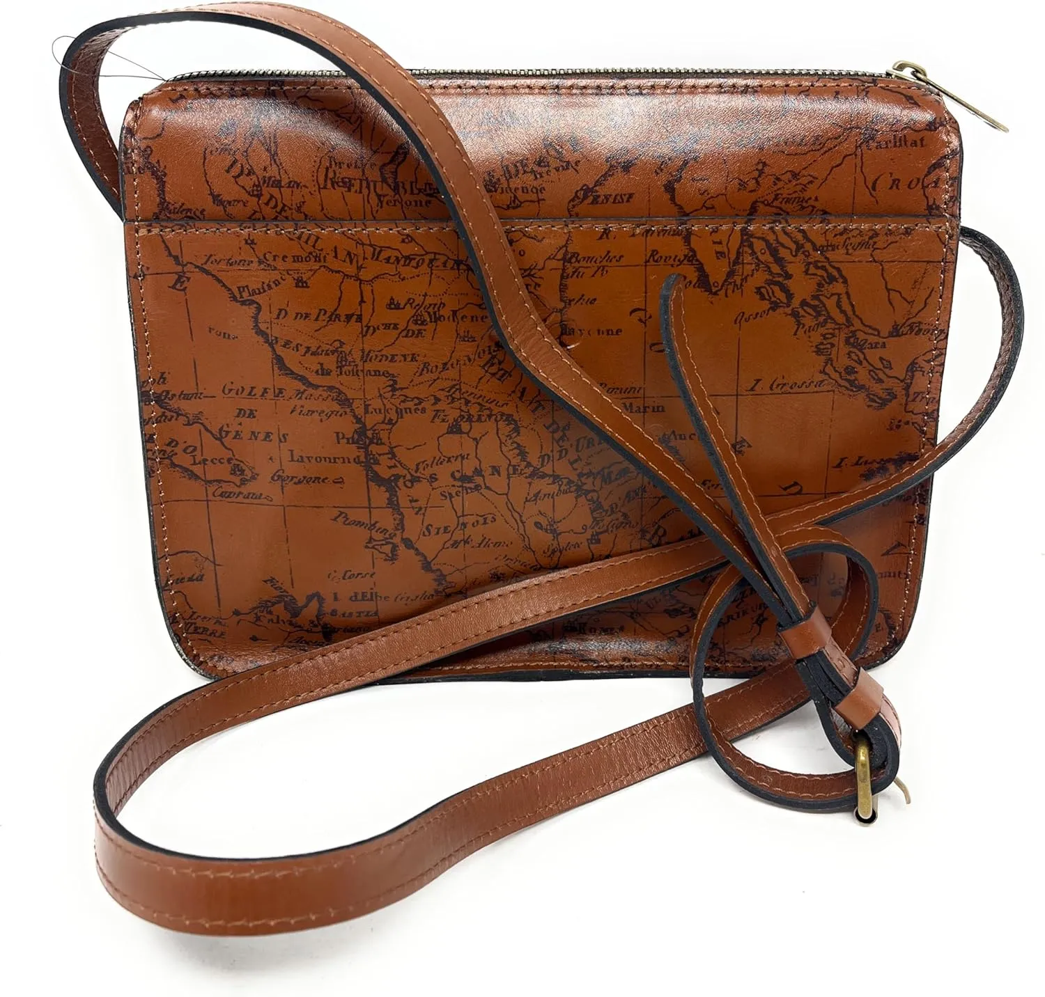 Patricia Nash Vallata Leather Crossbody Bag. Riot Rust