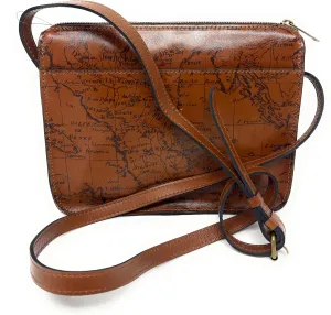 Patricia Nash Vallata Leather Crossbody Bag. Riot Rust