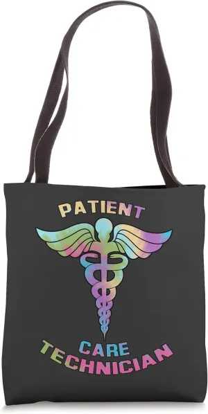 PCT Patient Care Technician Caduceus Cute Pastel Tie Dye Fun Tote Bag
