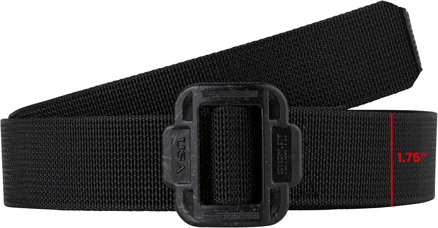 Perfect Fit Heavy Duty Nylon Tactical Training Belt Twofold 1.5-Inch Black