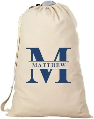 Personalization Universe Lavish Last Name Personalized Canvas Laundry Bag for College, Travel, and Home, Custom Laundry Bags with Monogram, Customized Gifts for College Students