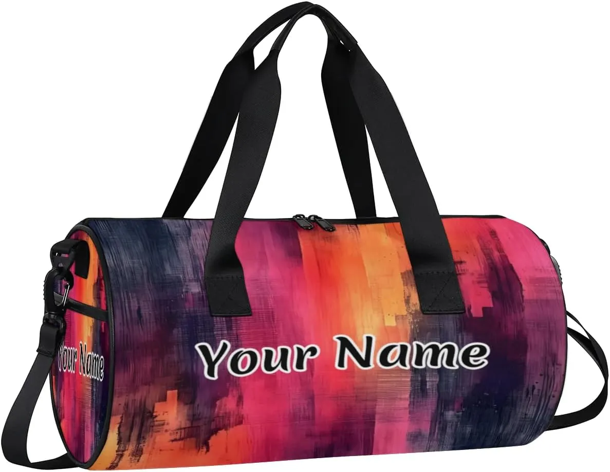 Personalized Duffel Bag for Women, Custom Tie-Dye Gym Bag for Sports, Waterproof Dance Bag with Name, Lightweight Carryon Gym Bag, Colorful Multicolour