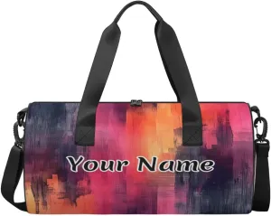 Personalized Duffel Bag for Women, Custom Tie-Dye Gym Bag for Sports, Waterproof Dance Bag with Name, Lightweight Carryon Gym Bag, Colorful Multicolour
