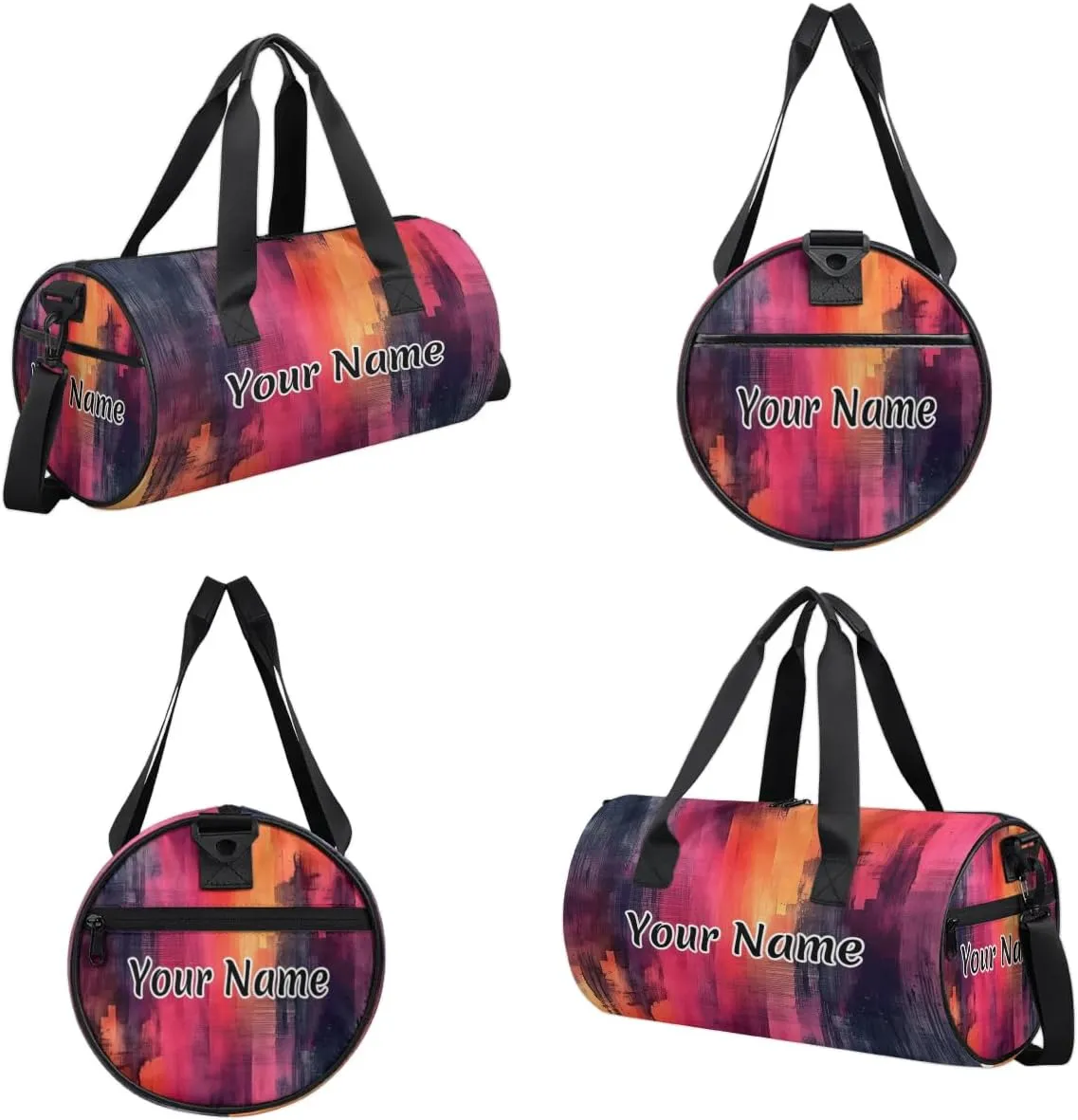 Personalized Duffel Bag for Women, Custom Tie-Dye Gym Bag for Sports, Waterproof Dance Bag with Name, Lightweight Carryon Gym Bag, Colorful Multicolour