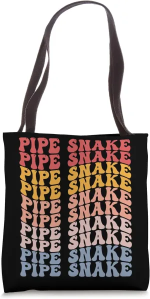 Pipe Snake Groovy Retro Tote Bag