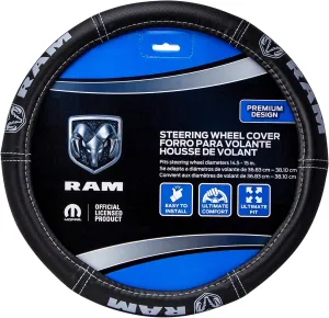 Plasticolor 006697R25 Ram Deluxe Elite Steering Wheel Cover - Gray Logo