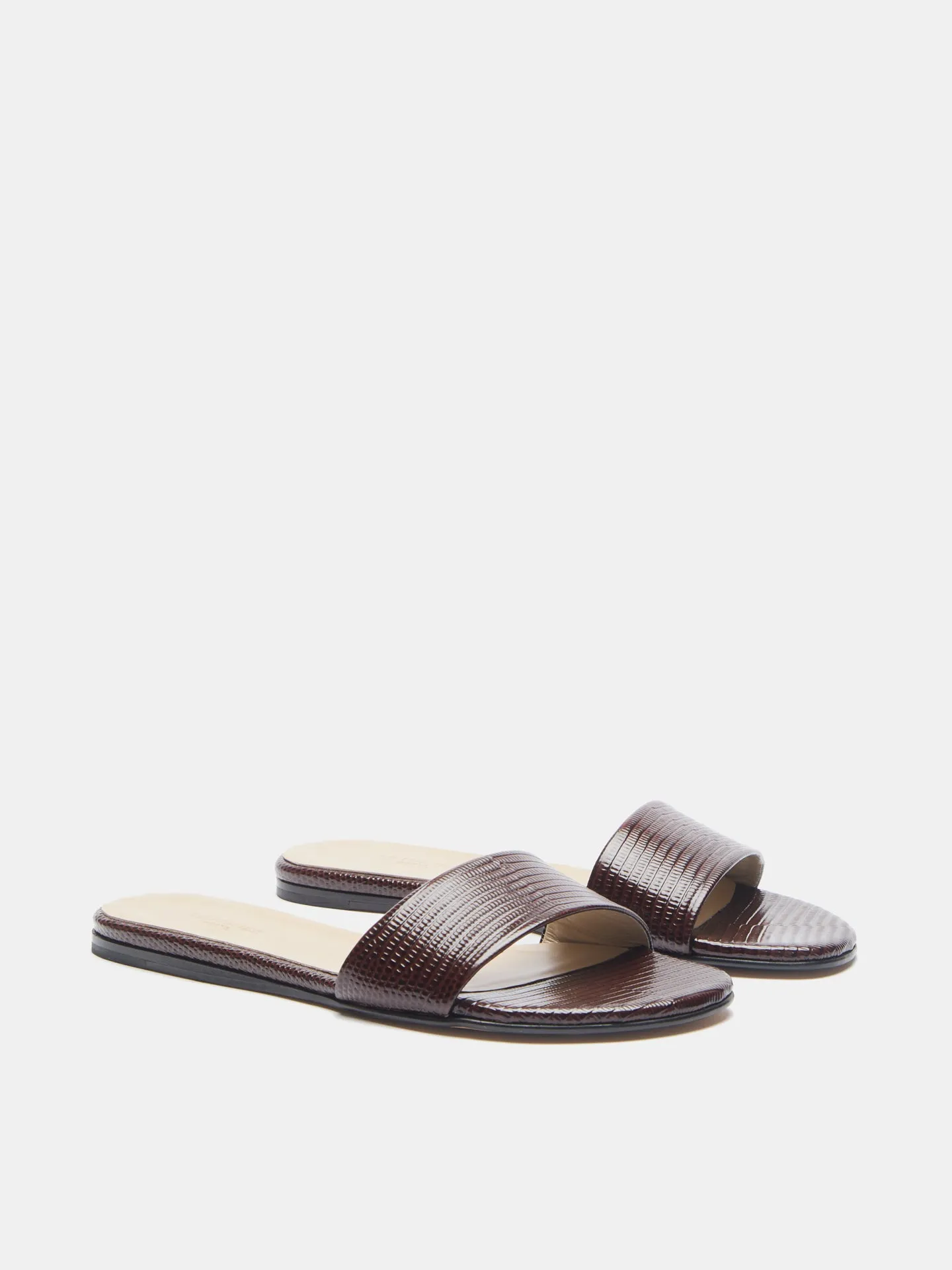 Pool Slide / Bruciato Leather Snake Effect