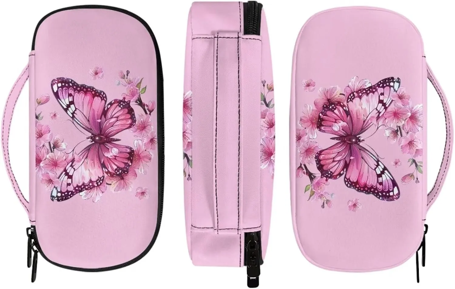 Portable Insulin Storage Bag Pink Cherry Blossom Butterfly Print Travel Bag for Insulin Pens Portable Insulin Pen Case Travel Diabetic Bags