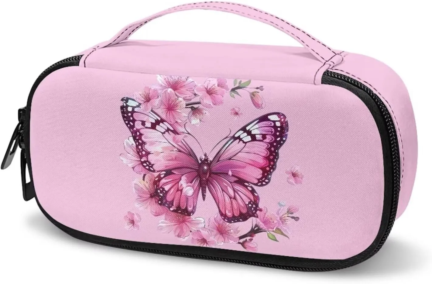 Portable Insulin Storage Bag Pink Cherry Blossom Butterfly Print Travel Bag for Insulin Pens Portable Insulin Pen Case Travel Diabetic Bags