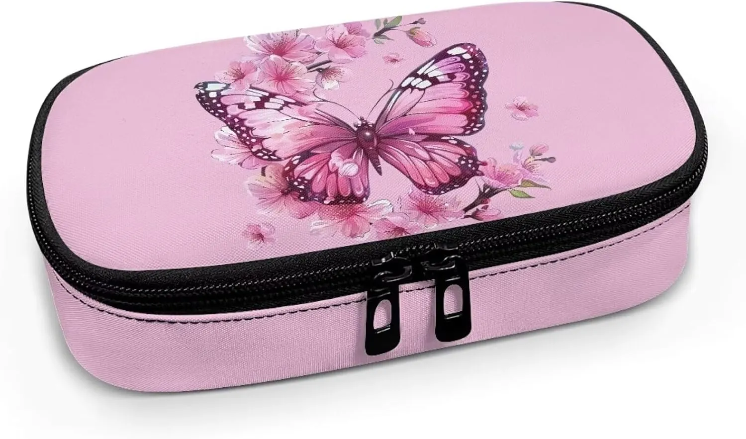 Portable Insulin Storage Bag Pink Cherry Blossom Butterfly Print Travel Bag for Insulin Pens Portable Insulin Pen Case Travel Diabetic Bags