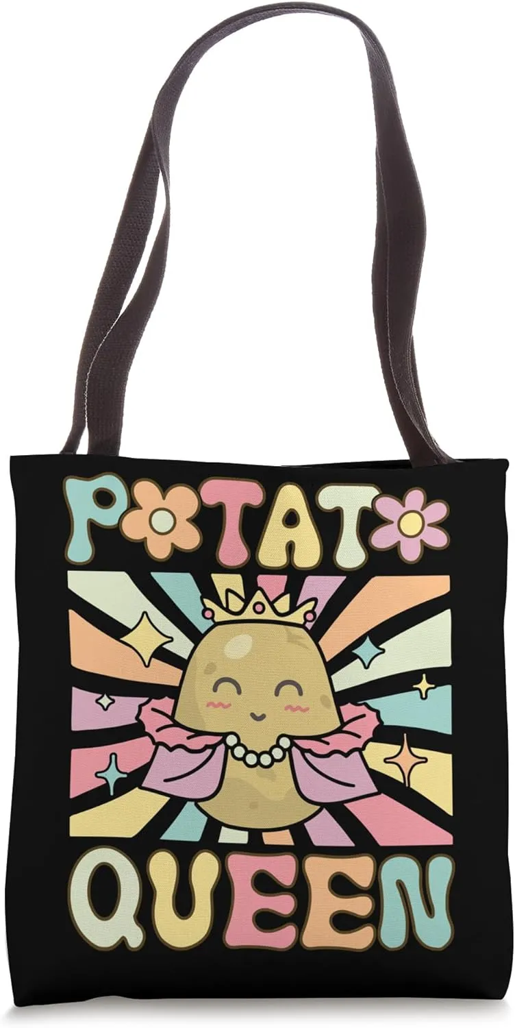 Potato Queen Groovy Female Potato Lover Tote Bag