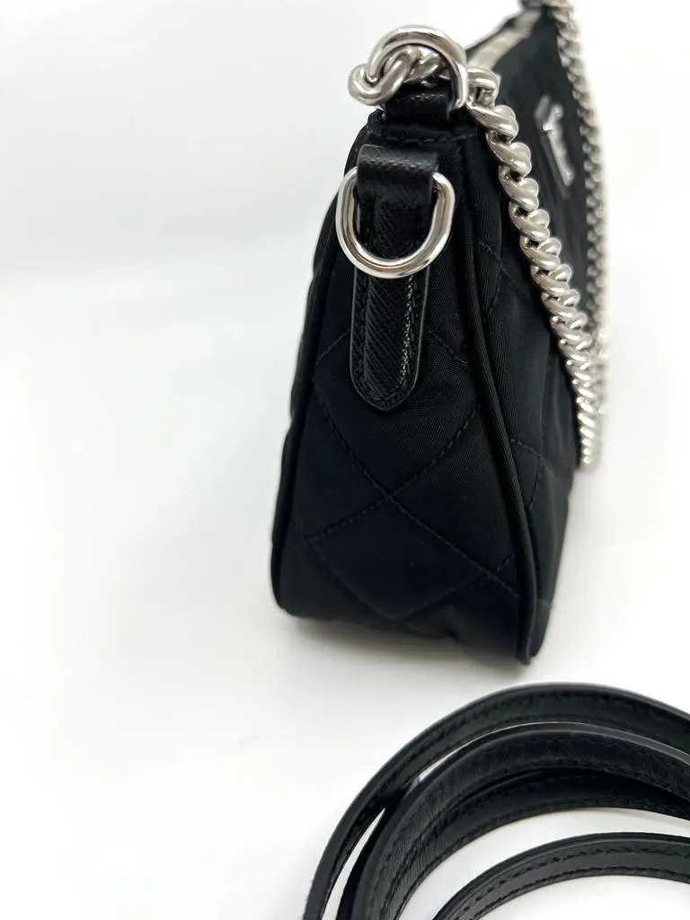 PRADA NYLON TESSUTO IMPUNTU QUILTED CROSSBODY BAG