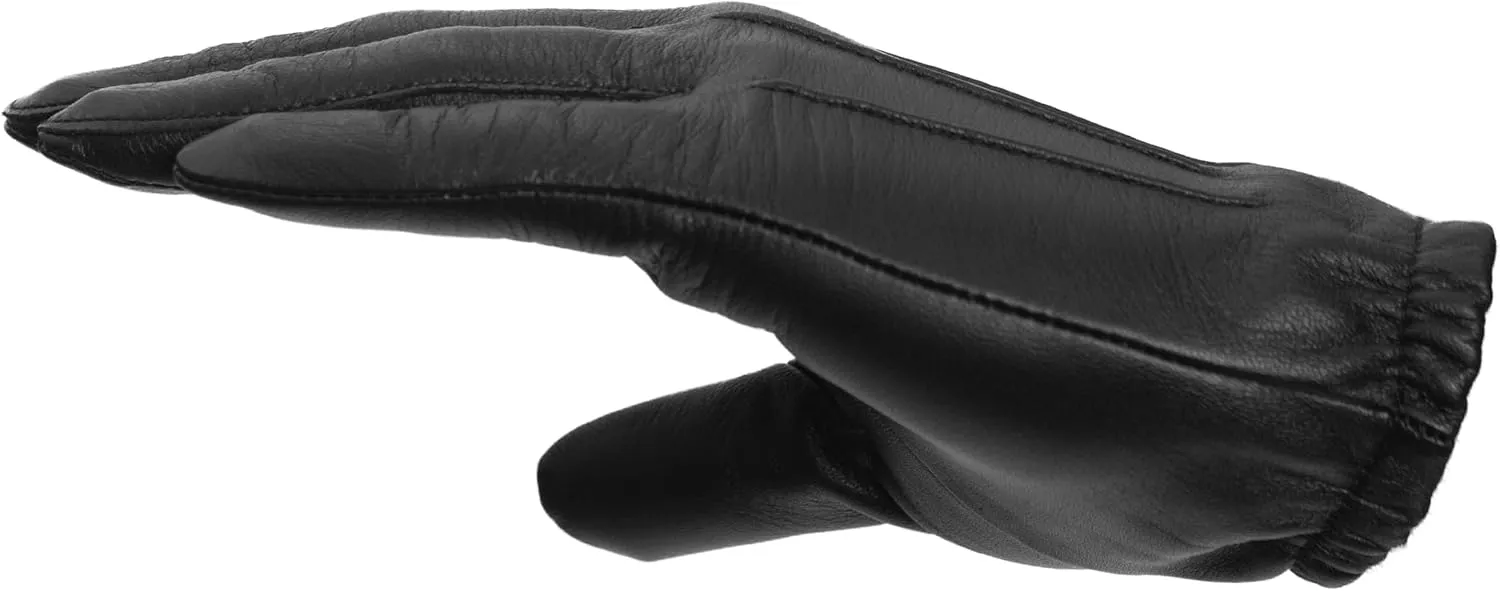 PRATT & HART Guardia Men’s Leather Police Gloves for Law Enforcement Officers, Shooting, and Driving (Black) Sheepskin