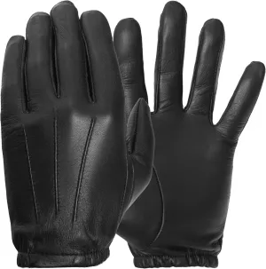 PRATT & HART Guardia Men’s Leather Police Gloves for Law Enforcement Officers, Shooting, and Driving (Black) Sheepskin