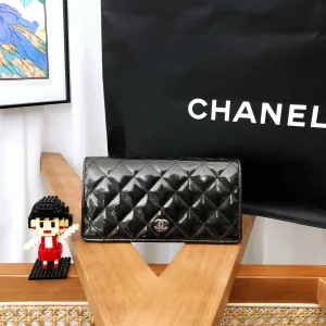 Preloved Chanel Quilted Black Wallet