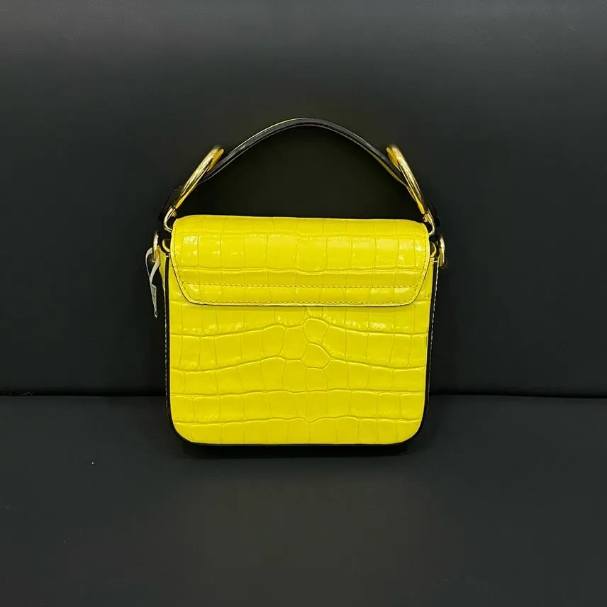 Preloved Chloe C Bag HY106 Yellow Leather Top Handle Bag