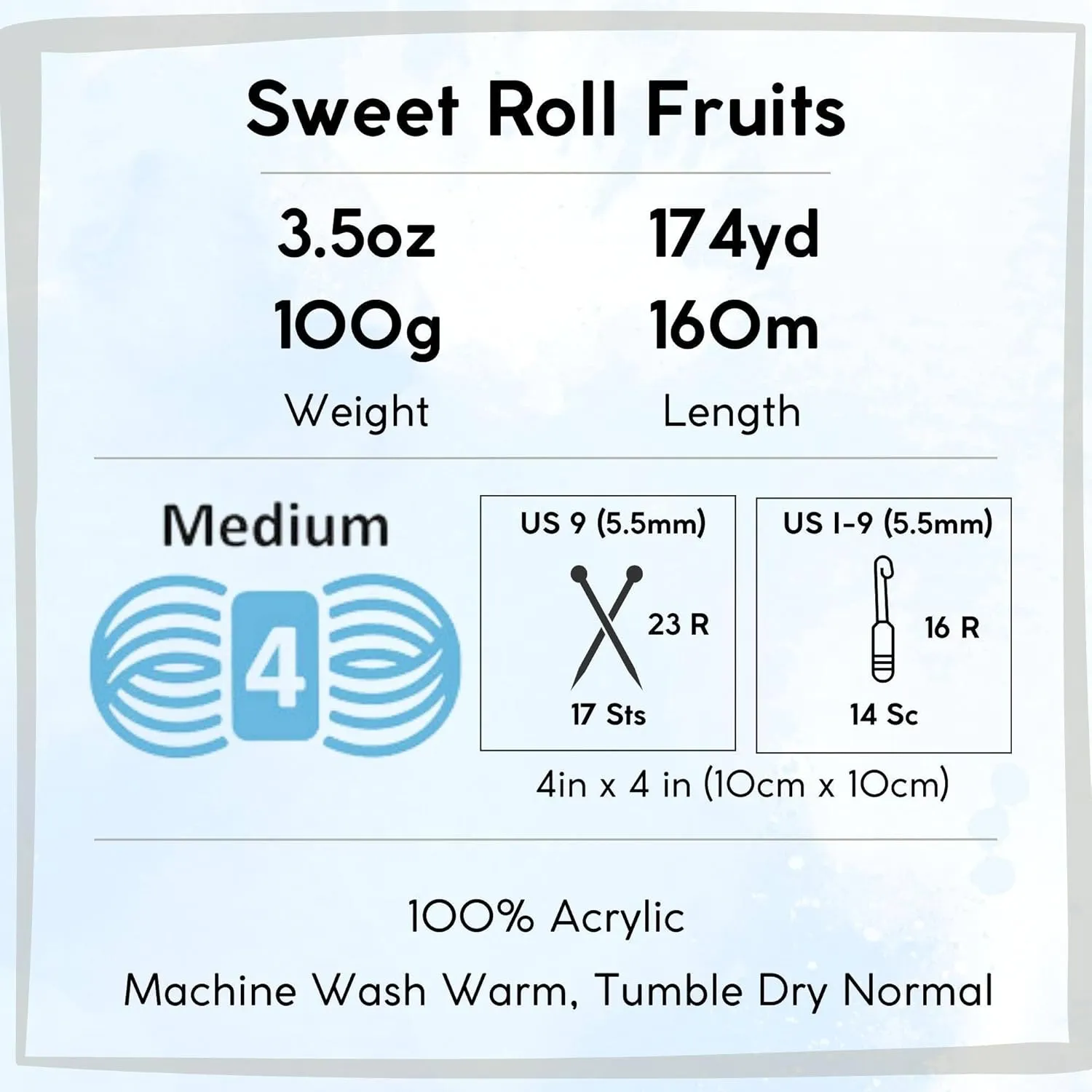 Premier Yarns Sweet Roll Fruits Dragon Fruit 2056-02 (3-Skeins - Same Dye Lot) Worsted Medium #4 Acrylic Yarn for Crocheting and Knitting with Project Bag