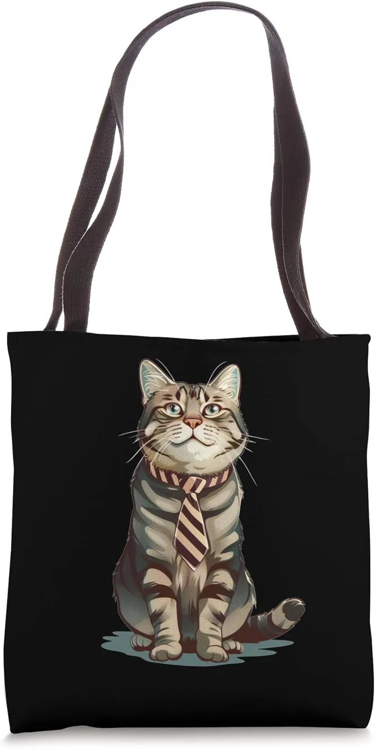 Pretty bureau Cat with Tie Tote Bag