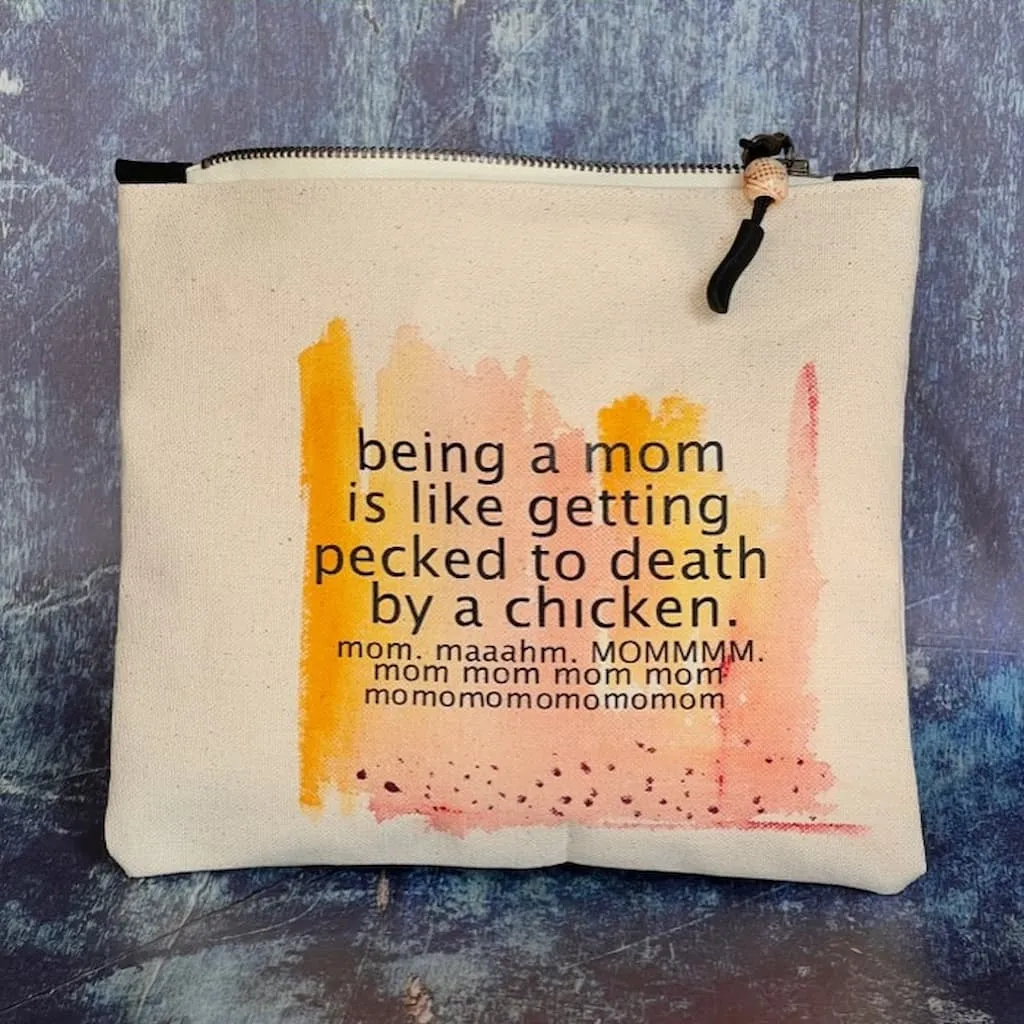 Pretty Clever Words Canvas Small Zippered Bag | Painted