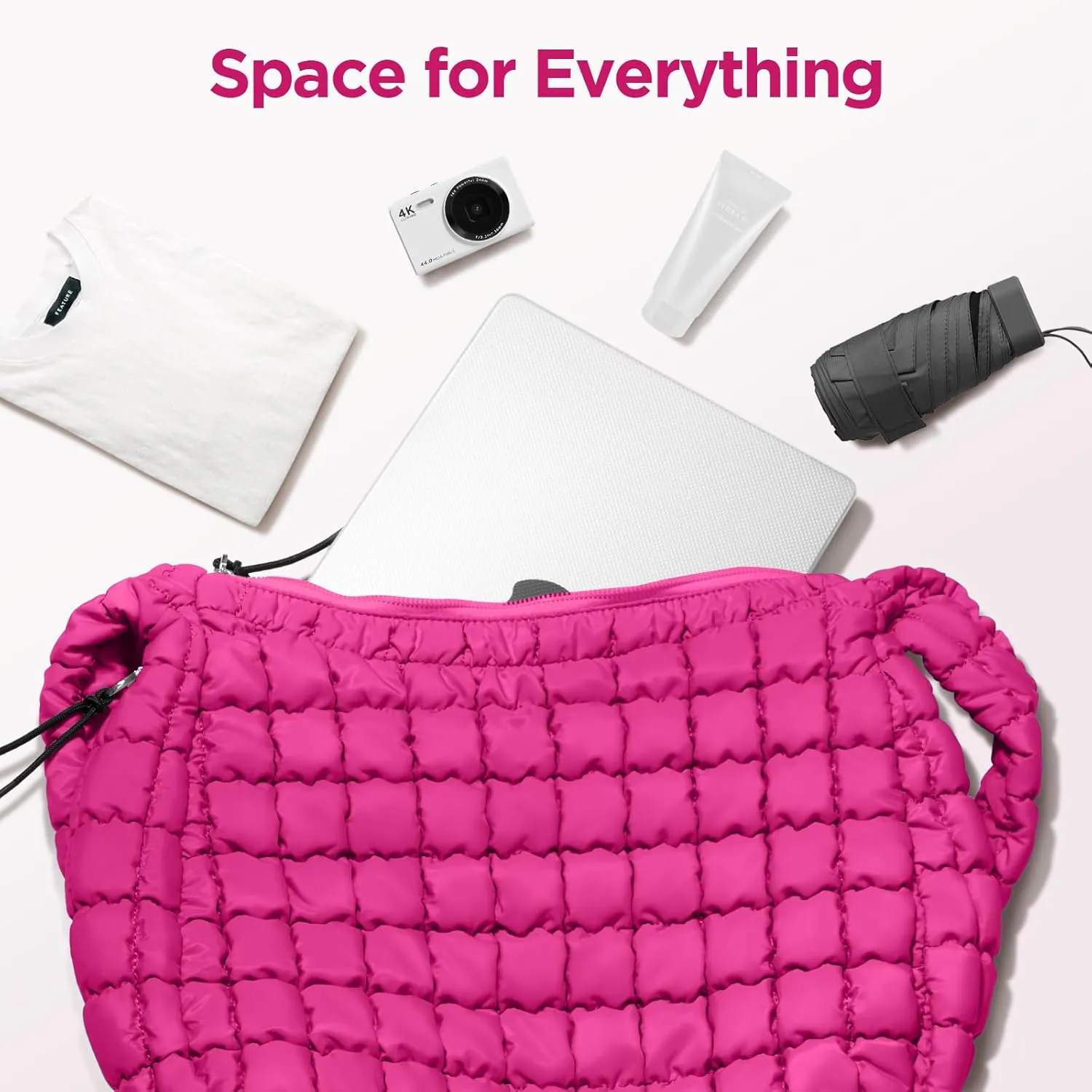 Puffer Tote Bag for Women Large Quilted Tote Bag Quilted Carryall Bag Soft Puffy Crossbody Bag Hobo Handbags Puff Purse