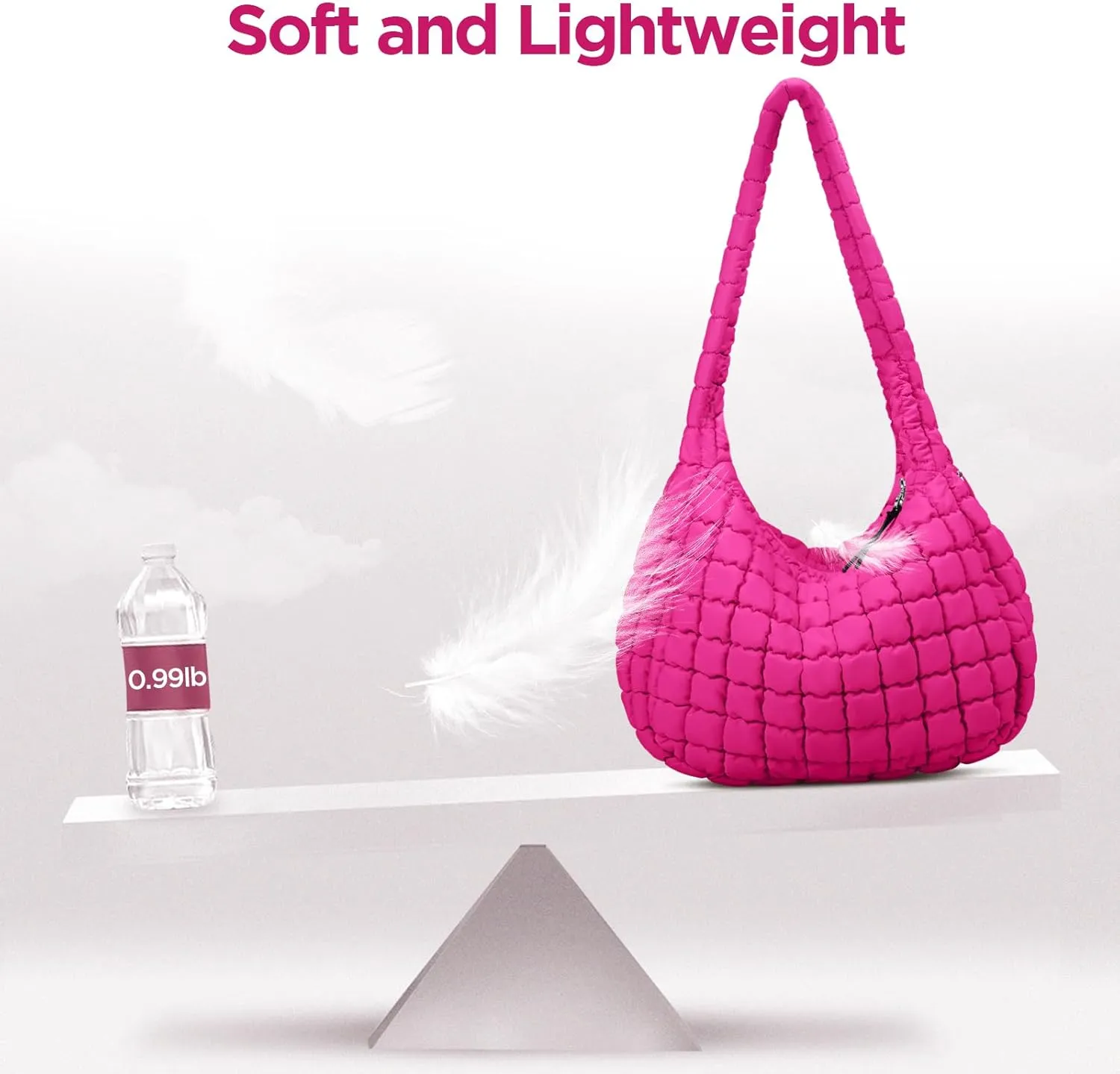 Puffer Tote Bag for Women Large Quilted Tote Bag Quilted Carryall Bag Soft Puffy Crossbody Bag Hobo Handbags Puff Purse