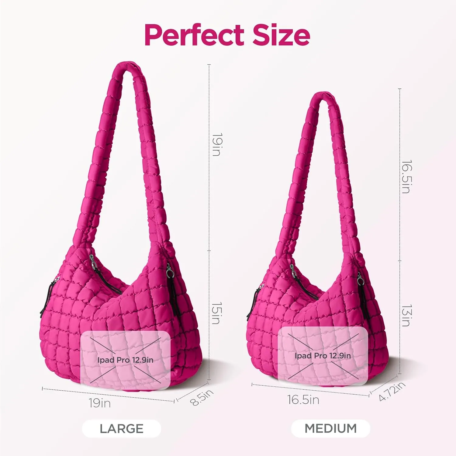 Puffer Tote Bag for Women Large Quilted Tote Bag Quilted Carryall Bag Soft Puffy Crossbody Bag Hobo Handbags Puff Purse