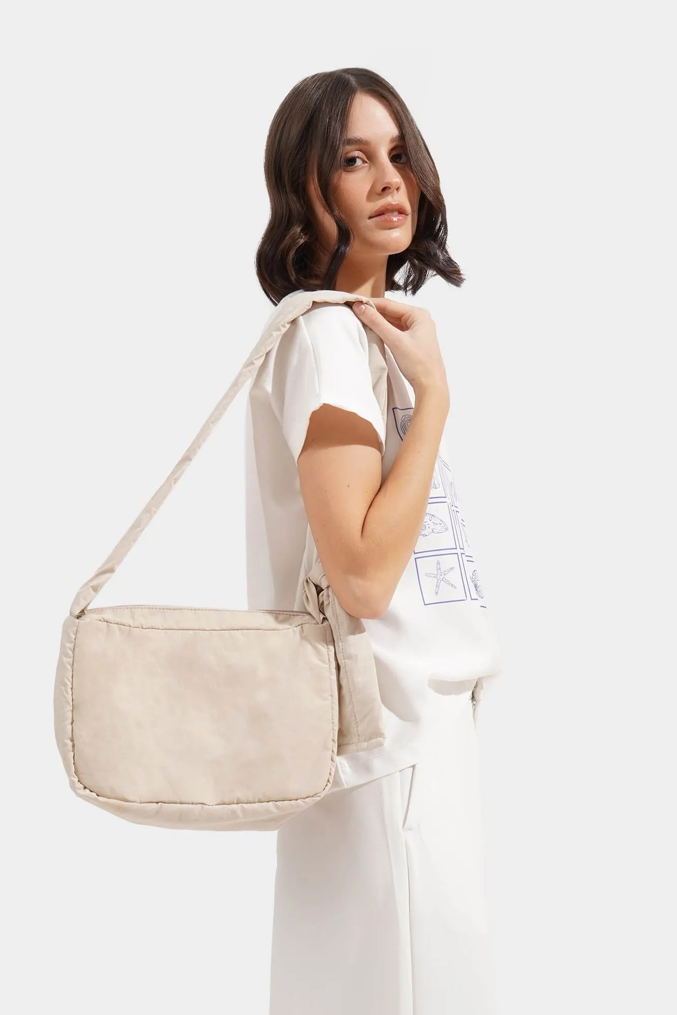 Puffy Nylon Shoulder Bag