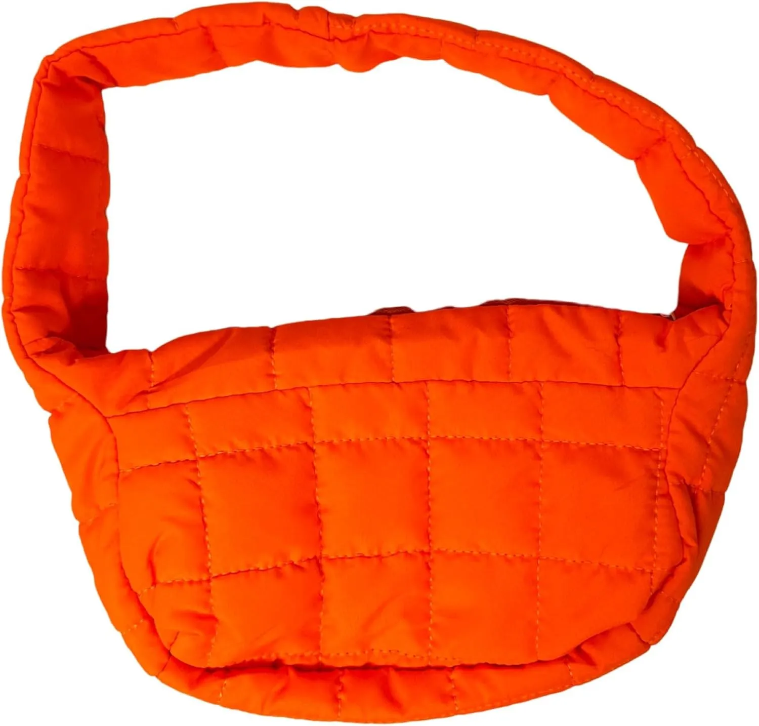 Puffy Quilted Shoulder Bag for Women - Lightweight Nylon/Poly with Zipper Closure, Padded Handbag - Ideal for Any Occasion