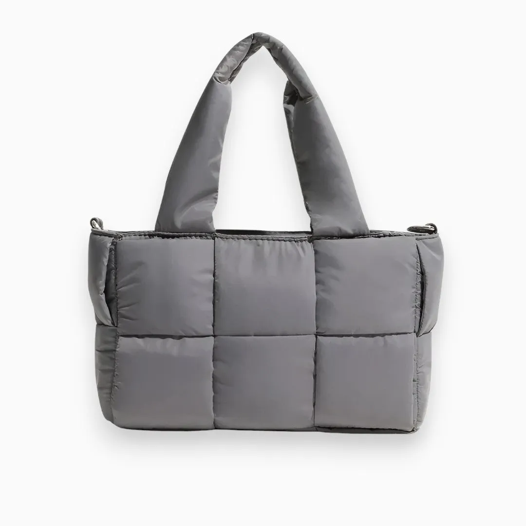Puffy Quilted Tote Bag | Nylon | Casual