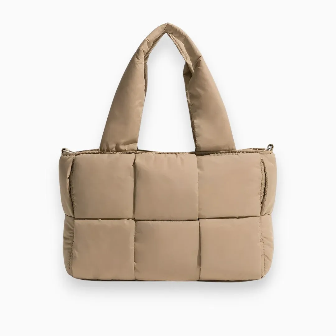 Puffy Quilted Tote Bag | Nylon | Casual