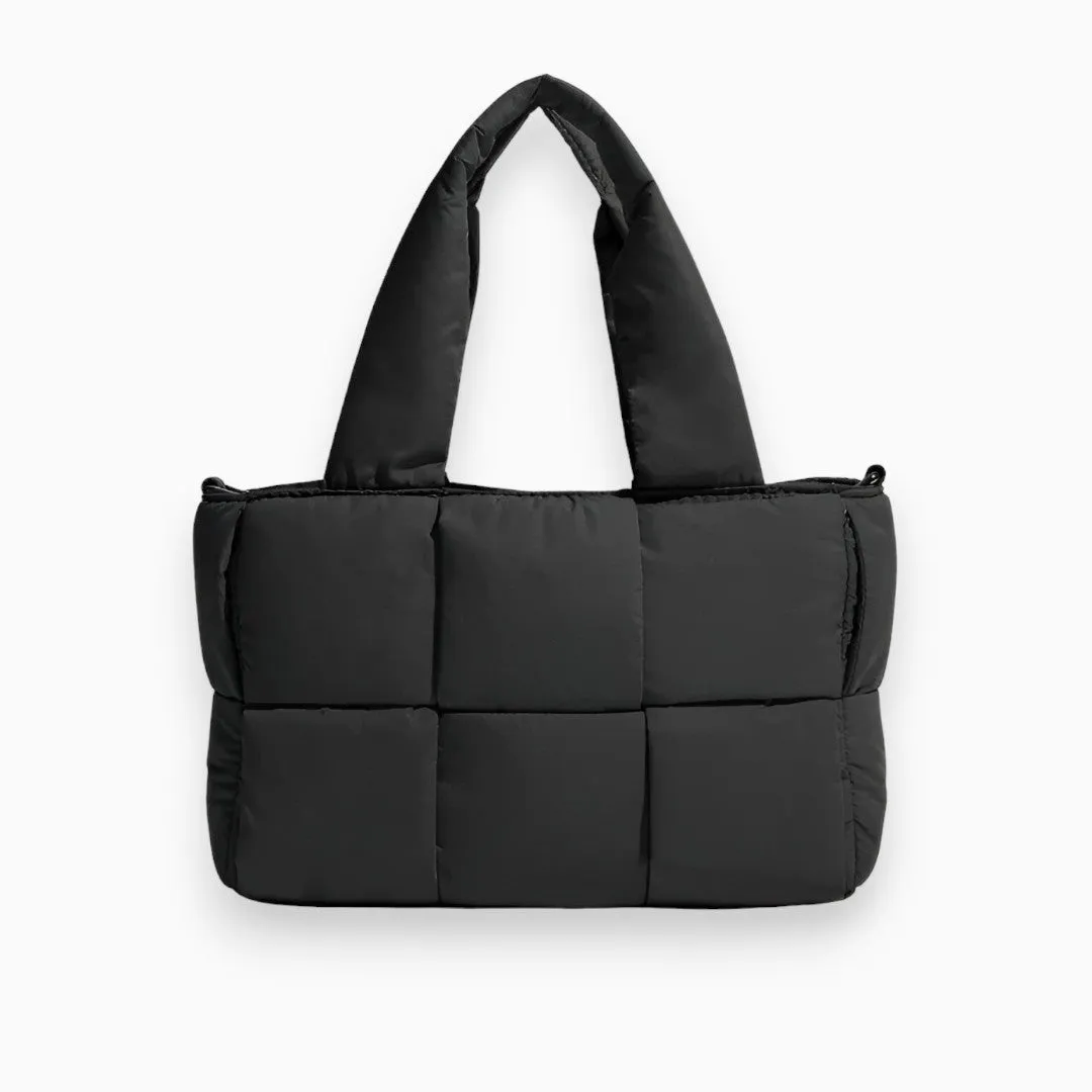 Puffy Quilted Tote Bag | Nylon | Casual