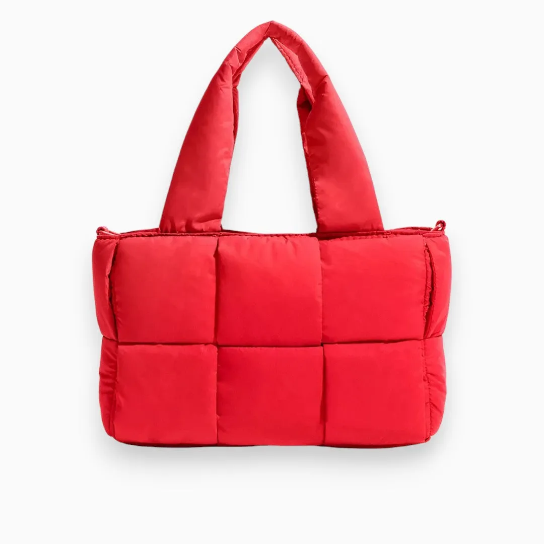 Puffy Quilted Tote Bag | Nylon | Casual