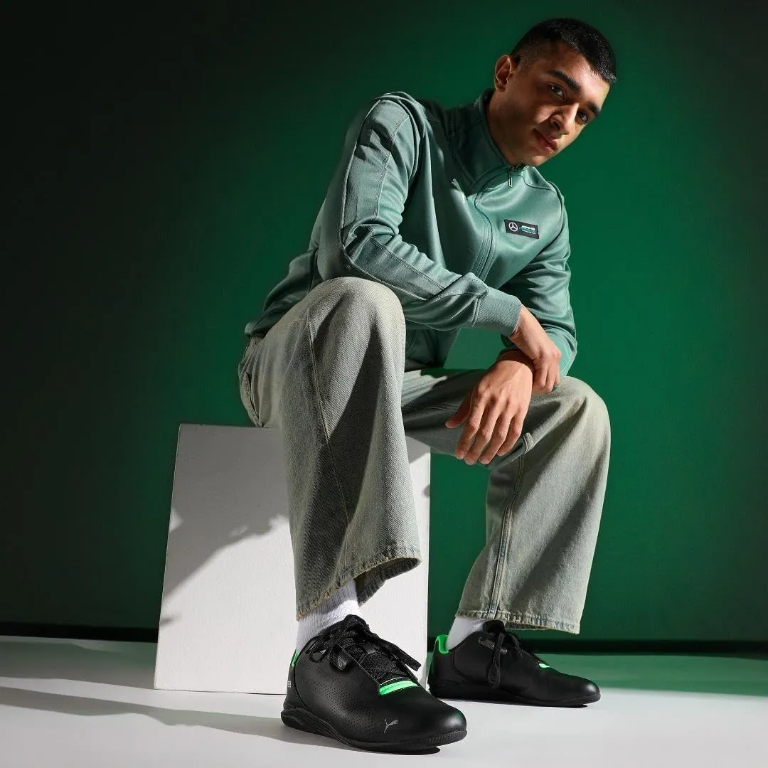 PUMA Men's Mercedes AMG Petronas F1 Drift Cat Decima Shoes, Black-Fizzy Green, 13