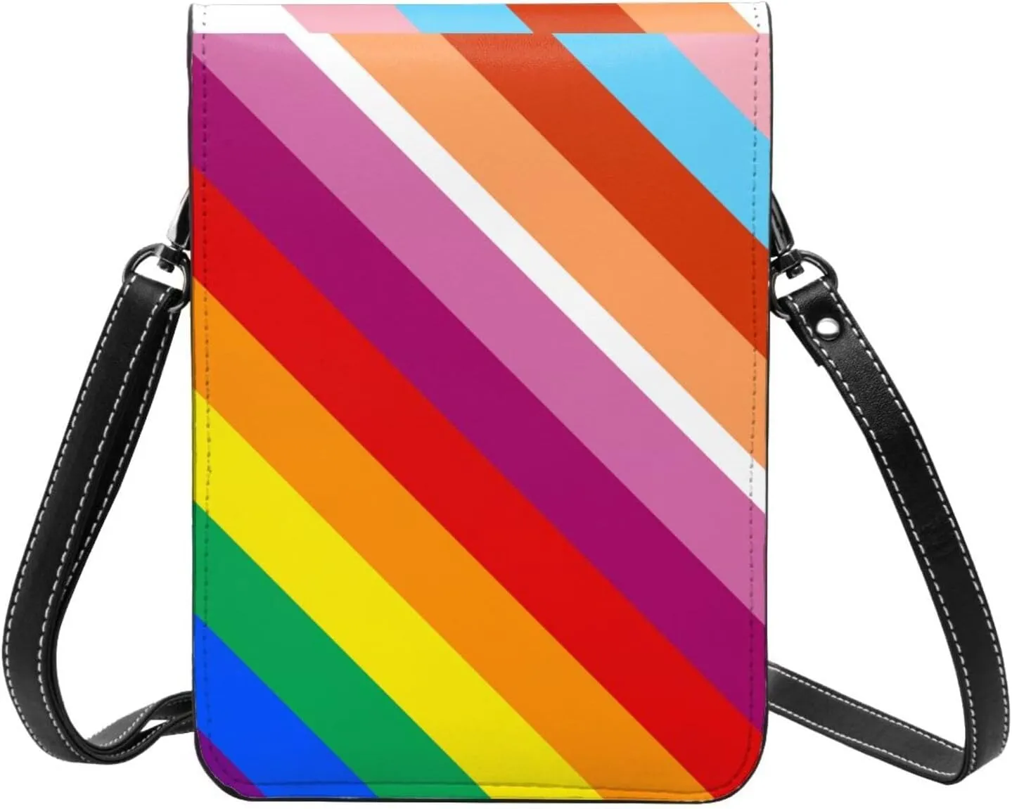 Puzzle Pieces Tie Dye Autism Awareness Leather Crossbody Cell Phone Purse Wallet Bags Adjustable Phone Bag for Women
