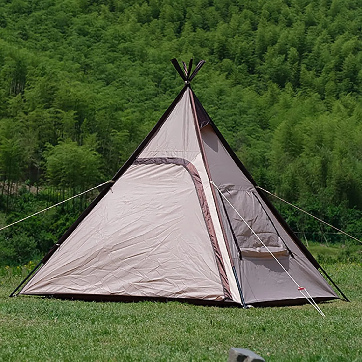 Pyramid Tent, Outdoor Camping Tent with Two Doors, Easy Set up, for 3-4 Season Backpacking, Camping, Hiking, Bushcraft, Travel, Winter Camping